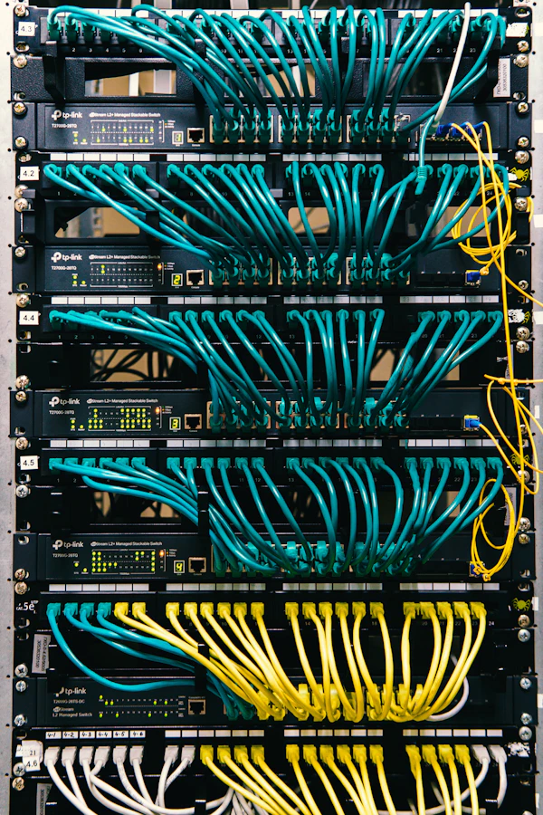 Network switches with structured ethernet cable wiring