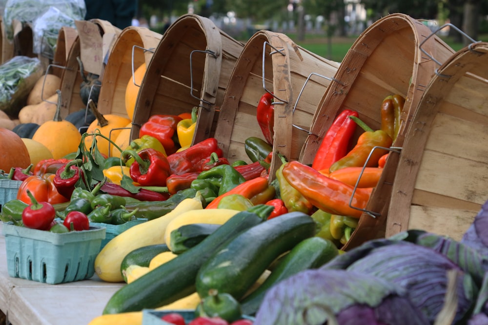 a bunch of vegetables that are on a table