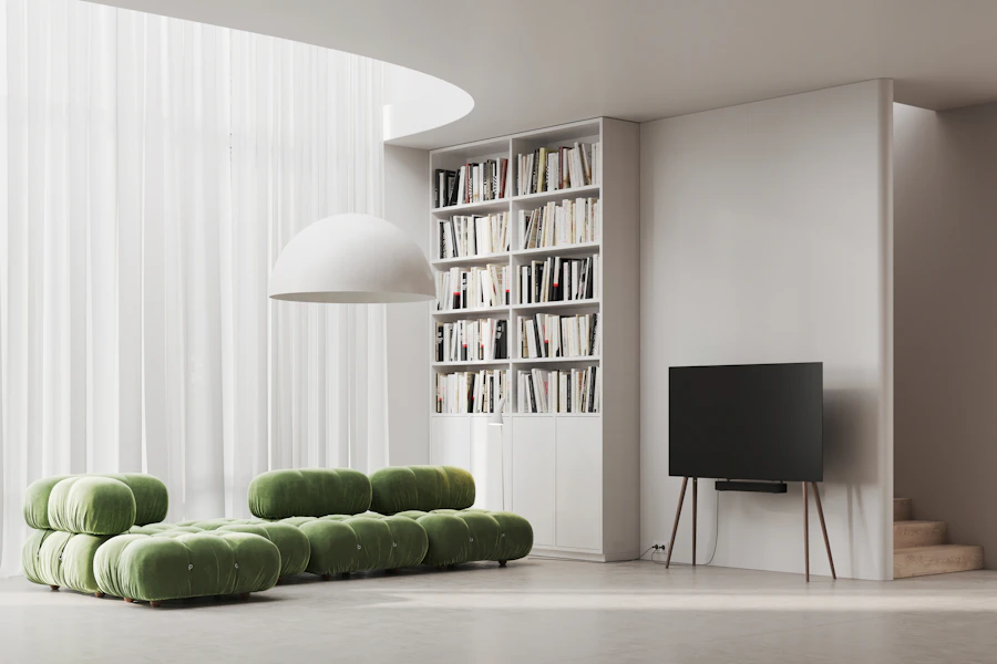 TV console and entertainment unit in a modern living room