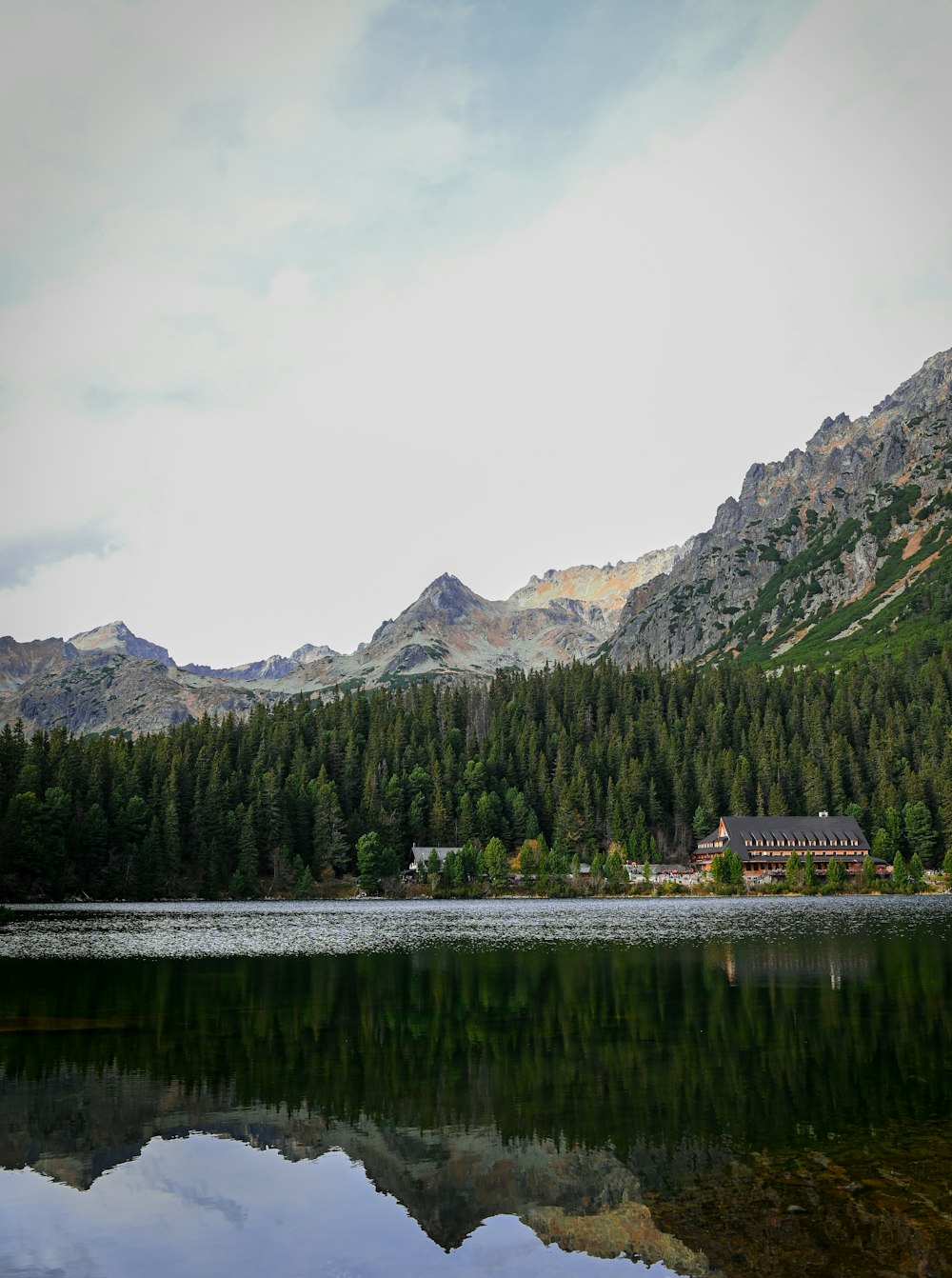 a large body of water surrounded by mountains