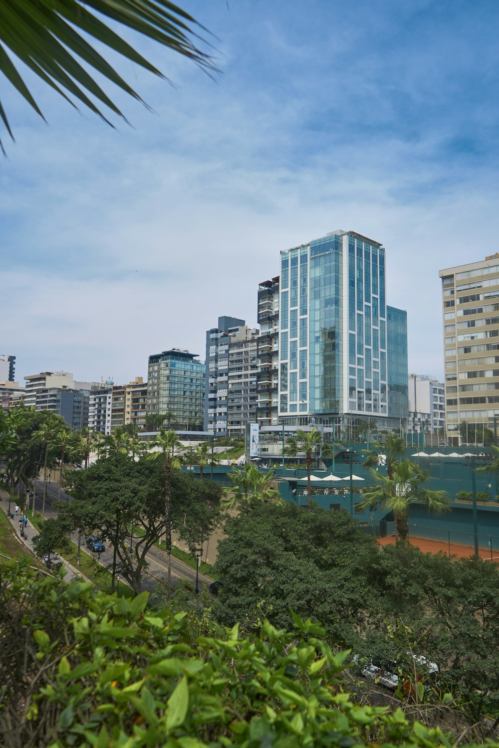 a view of a city with tall buildings