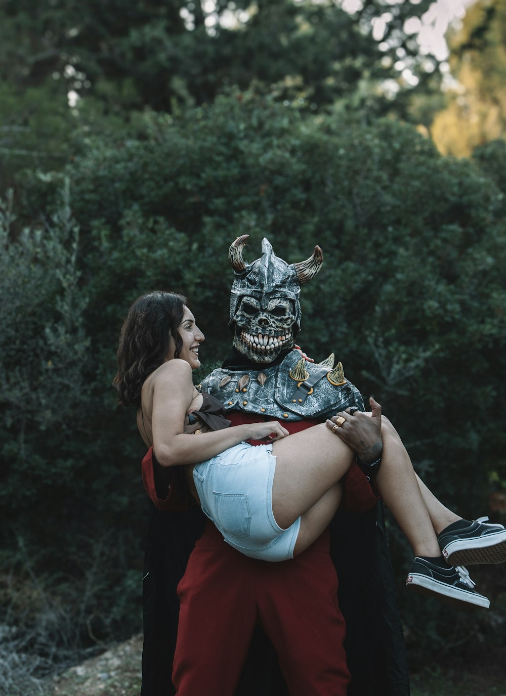 a man and a woman dressed up in costumes