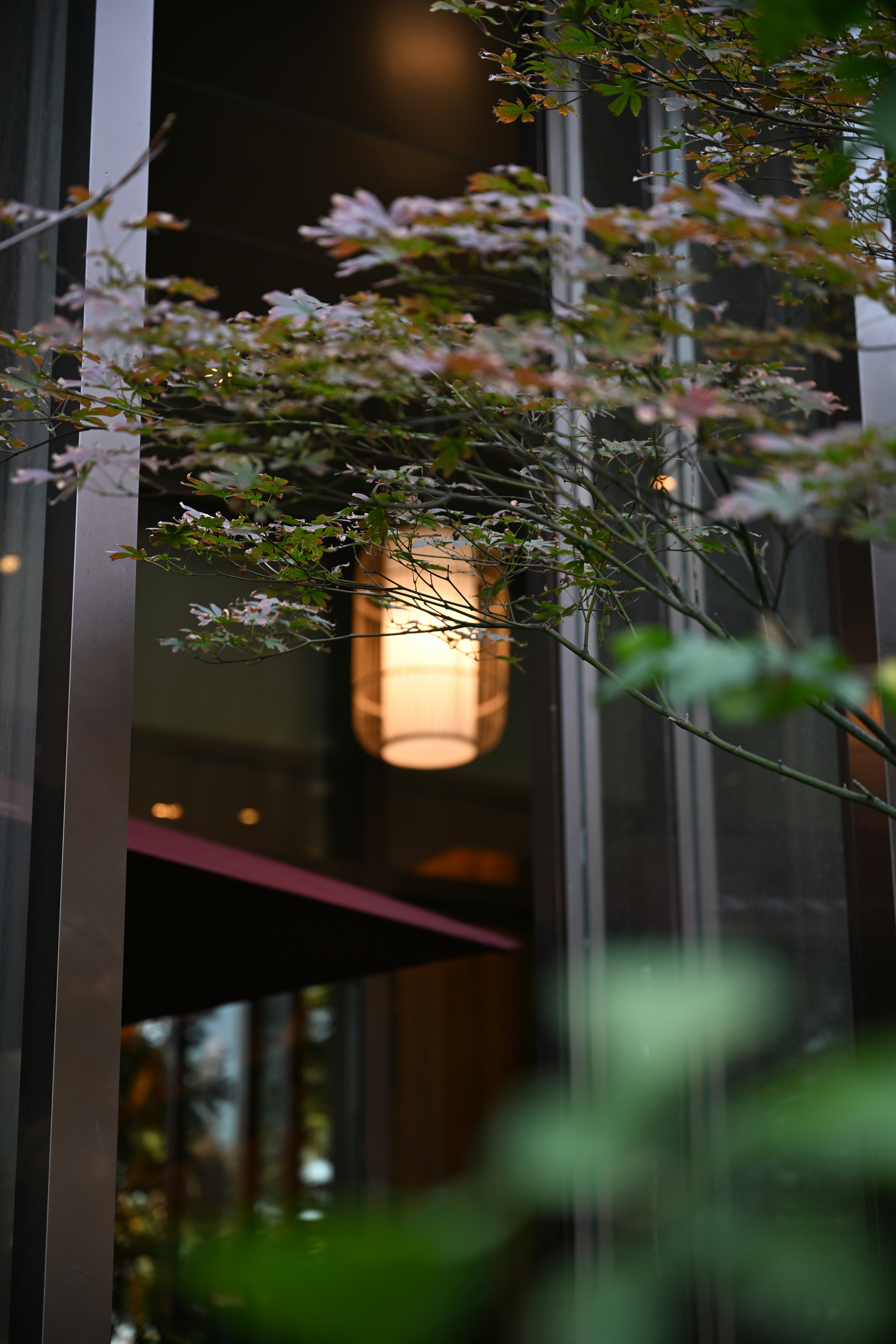 a light that is on in a building