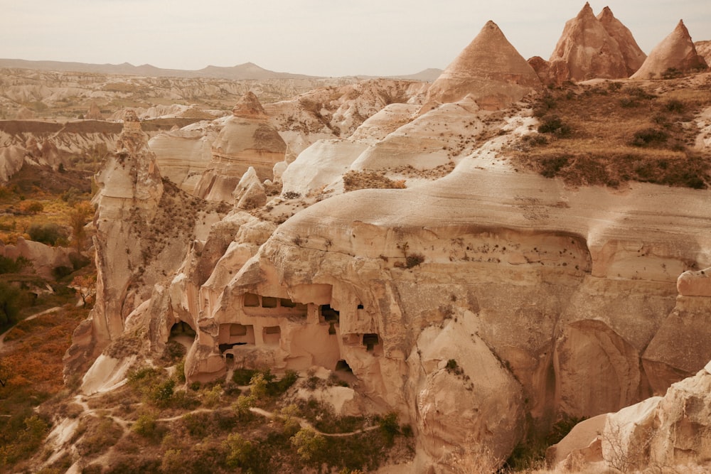 a group of rock formations in the desert