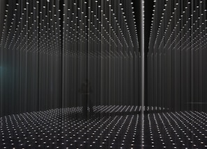 Cultural installation from the Venice Biennale with layered light and shadow effects