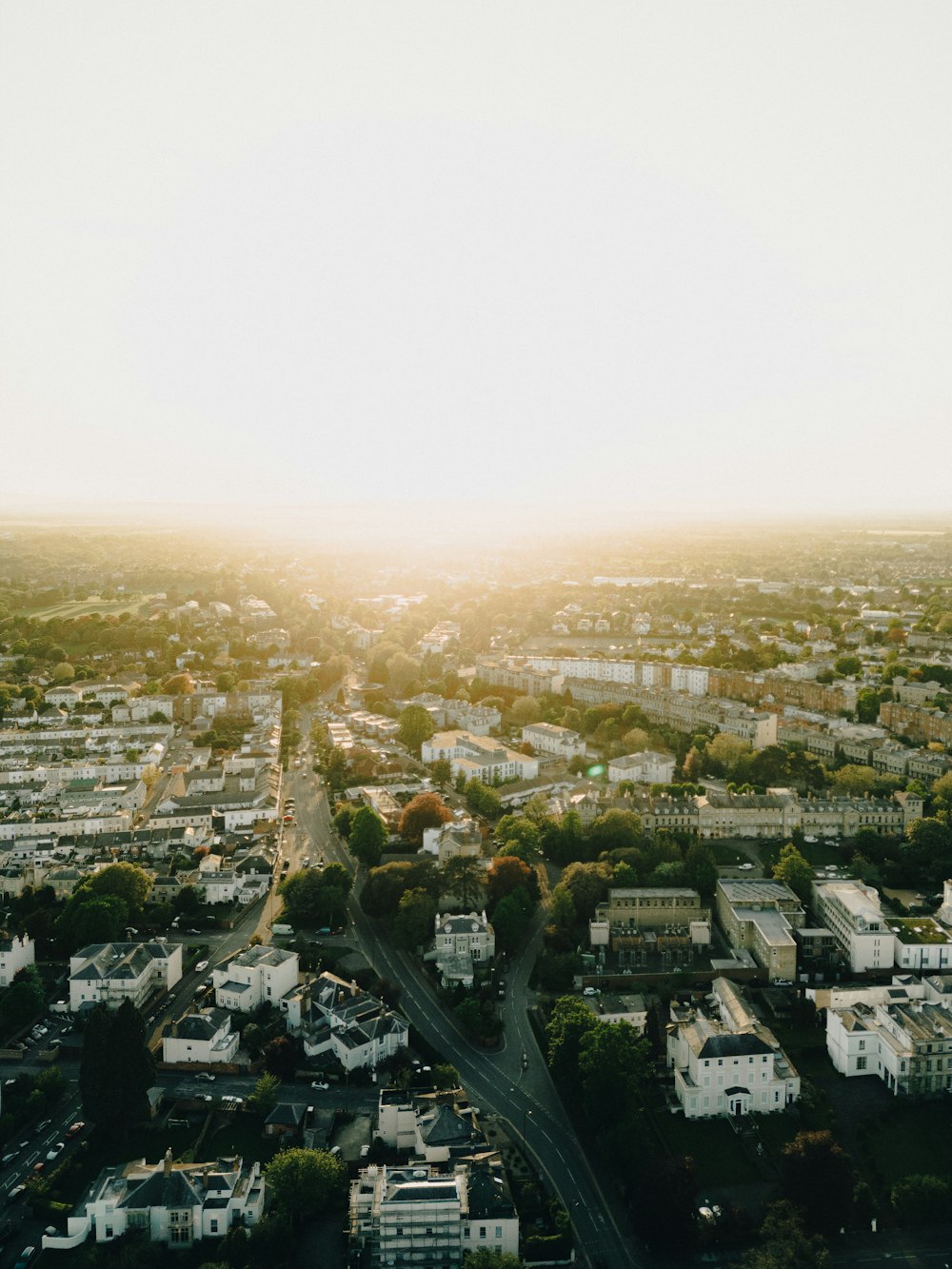 an aerial view of a city with lots of buildings