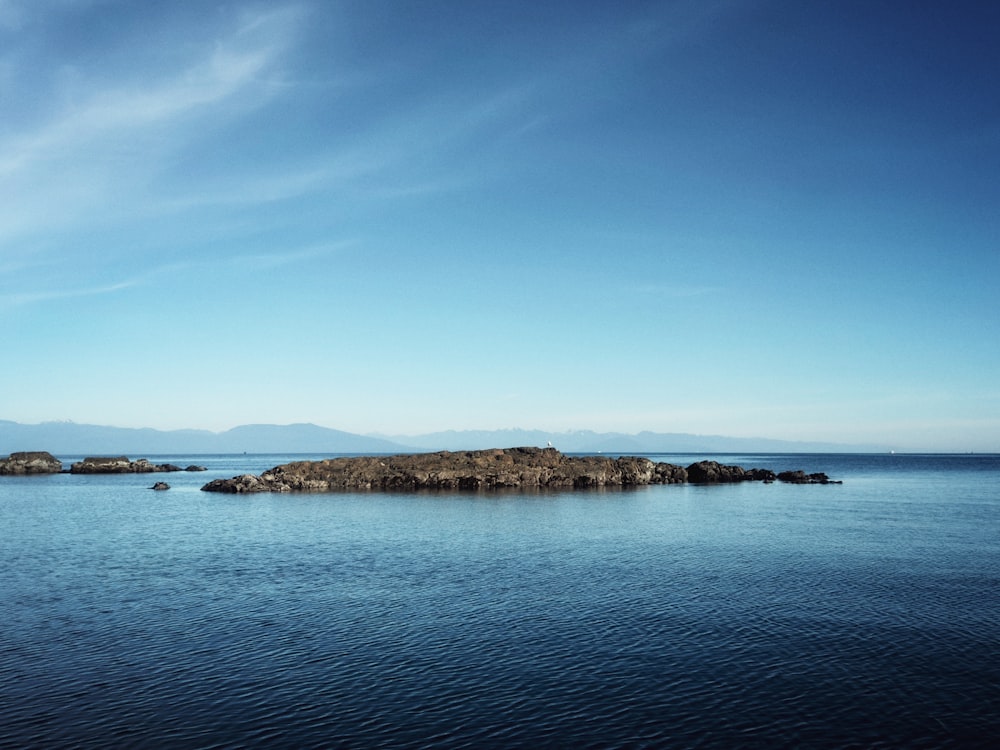 a small island in the middle of a body of water