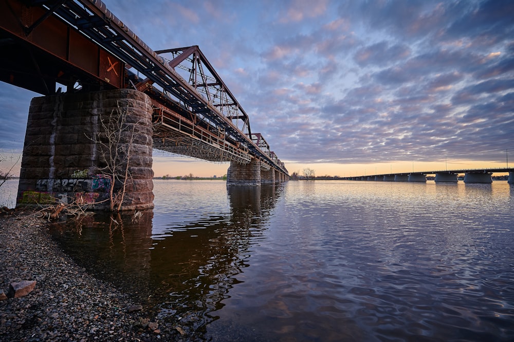 a train bridge over a body of water