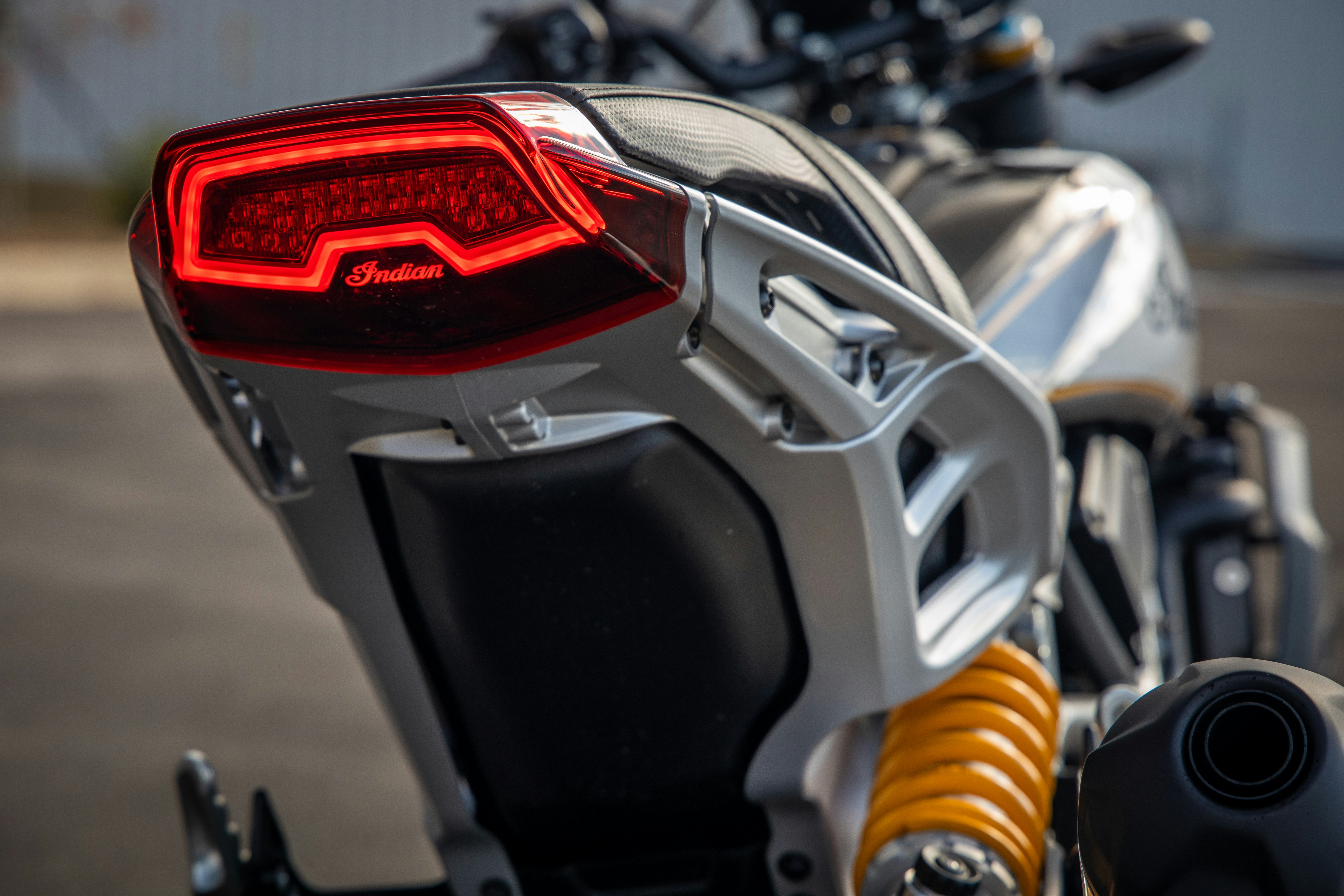 a close up of the tail light of a motorcycle