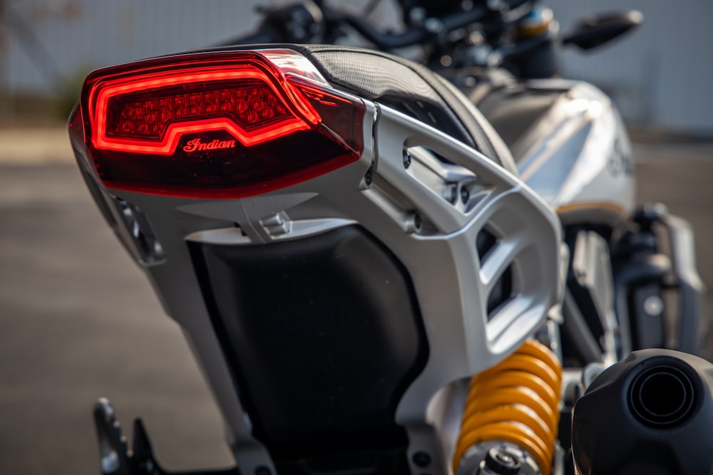 a close up of the tail light of a motorcycle