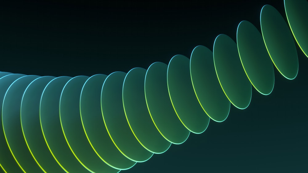 an abstract image of a curved green line