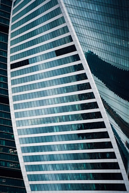 Modern high-rise commercial tower in Dubai's financial district.