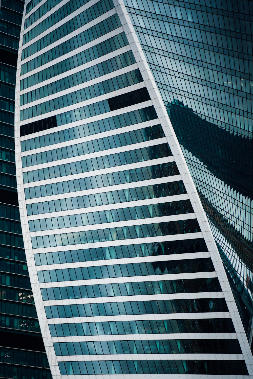 a very tall building with many windows in it