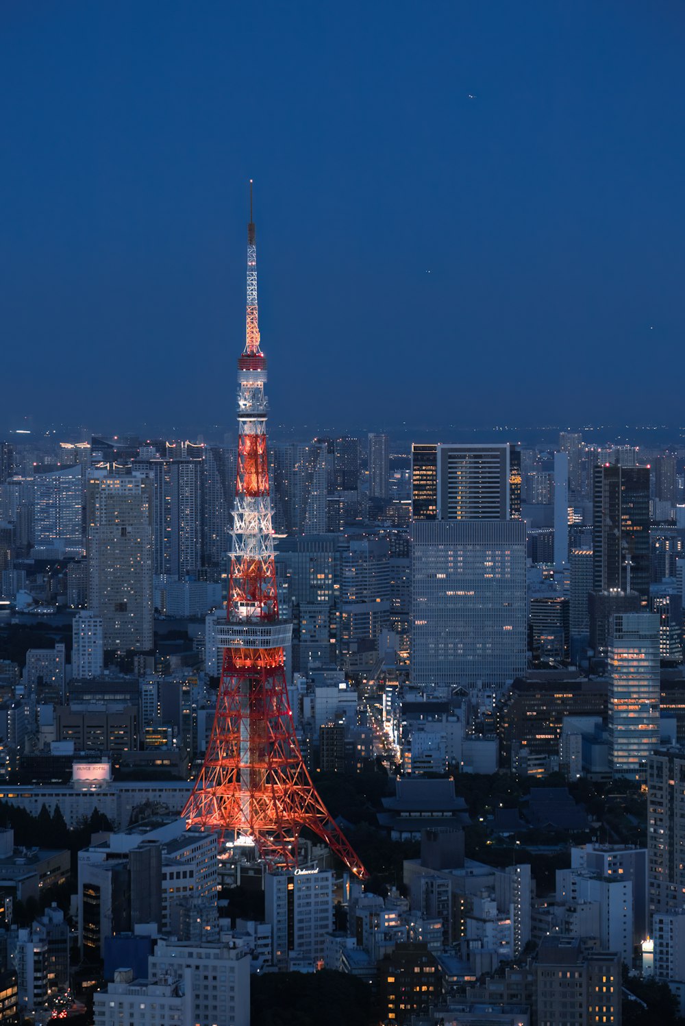 夜はライトアップされるエッフェル塔