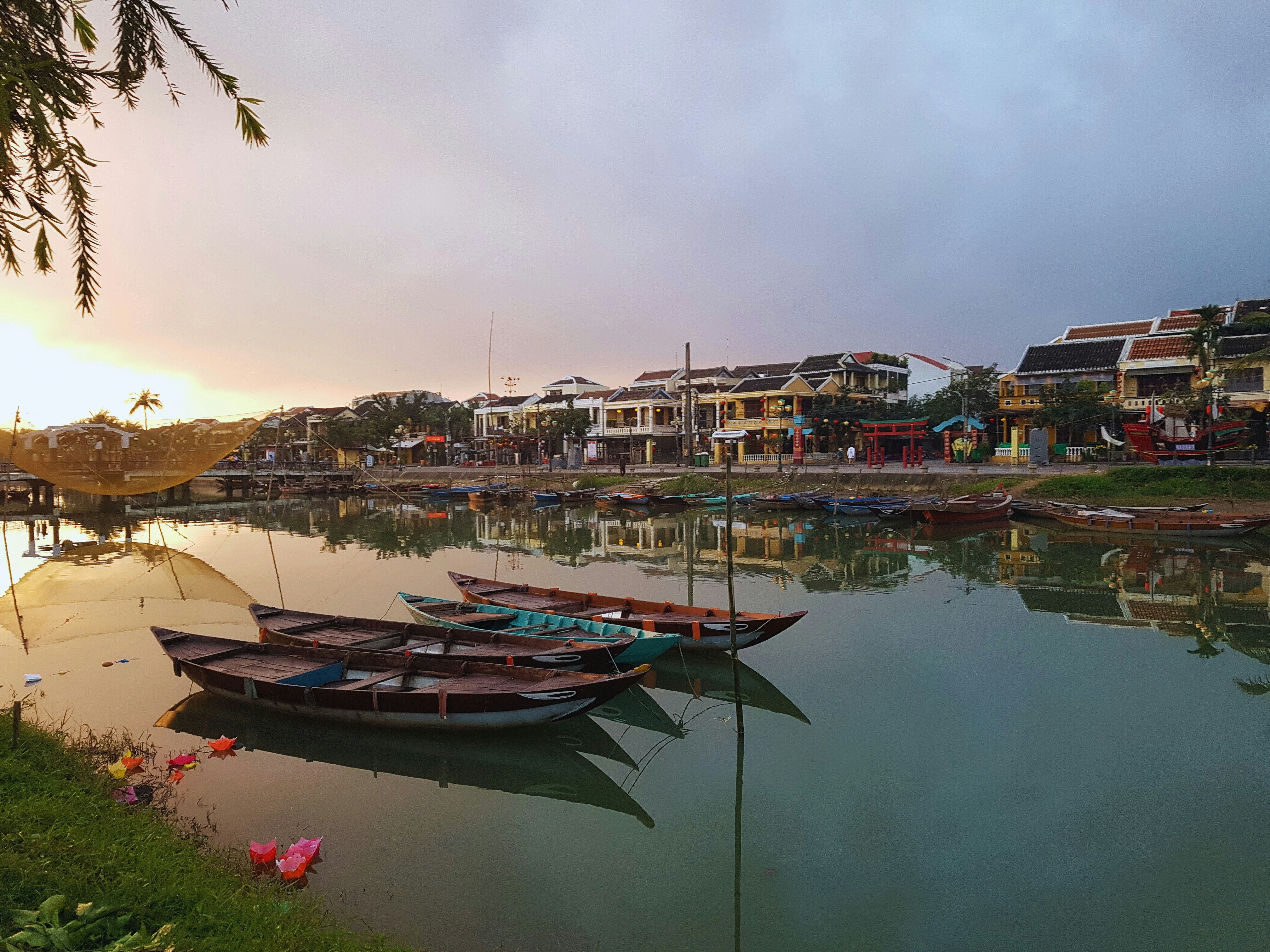 a couple of boats that are sitting in the water