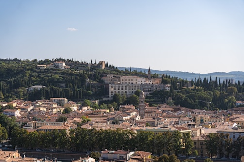 Panoramic view of Florence hills dotted with cypress trees and rustic estates.
