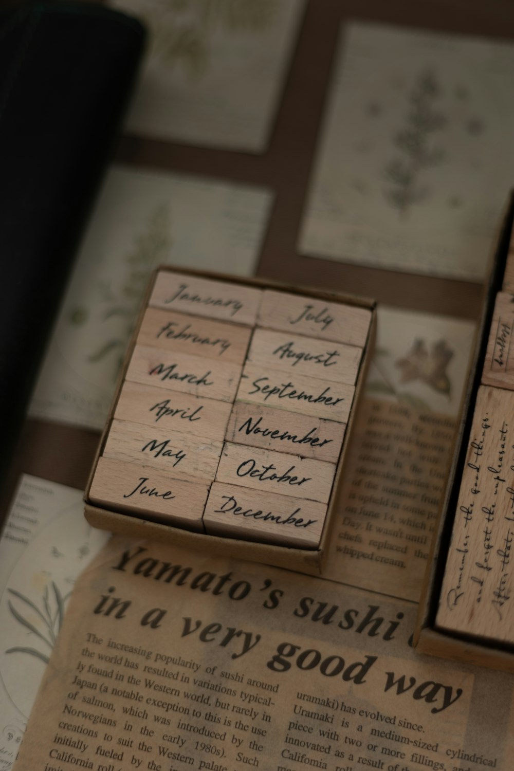 a couple of wooden blocks sitting on top of a table