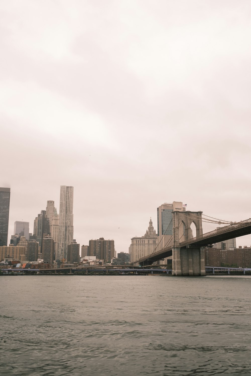 a view of a bridge over a body of water