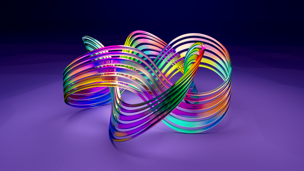 a multicolored abstract image of a curved object