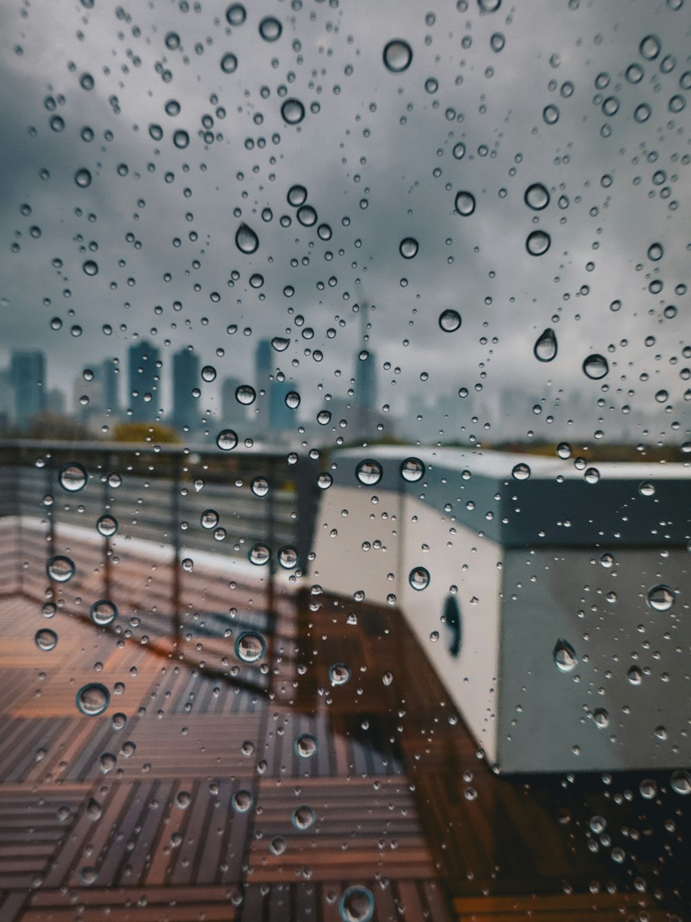 rain drops on the glass of a window