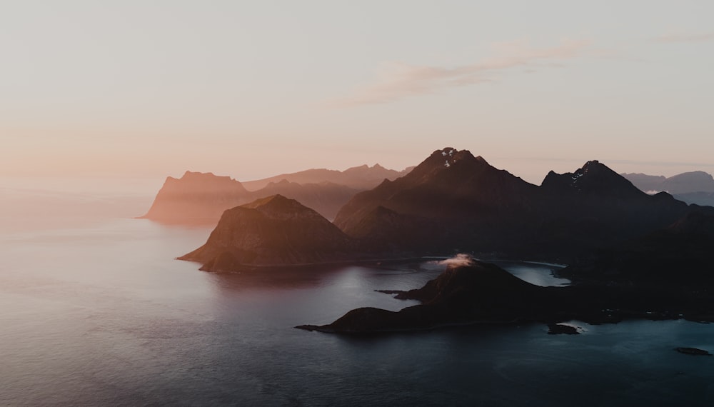 a large body of water surrounded by mountains