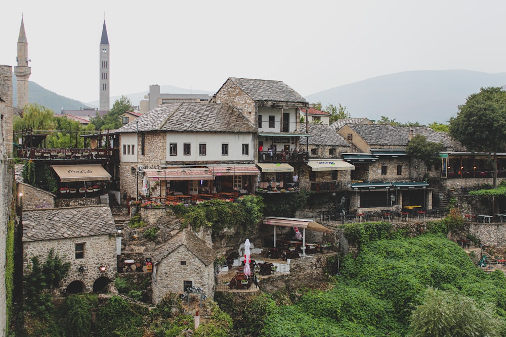 a village with a lot of buildings and trees