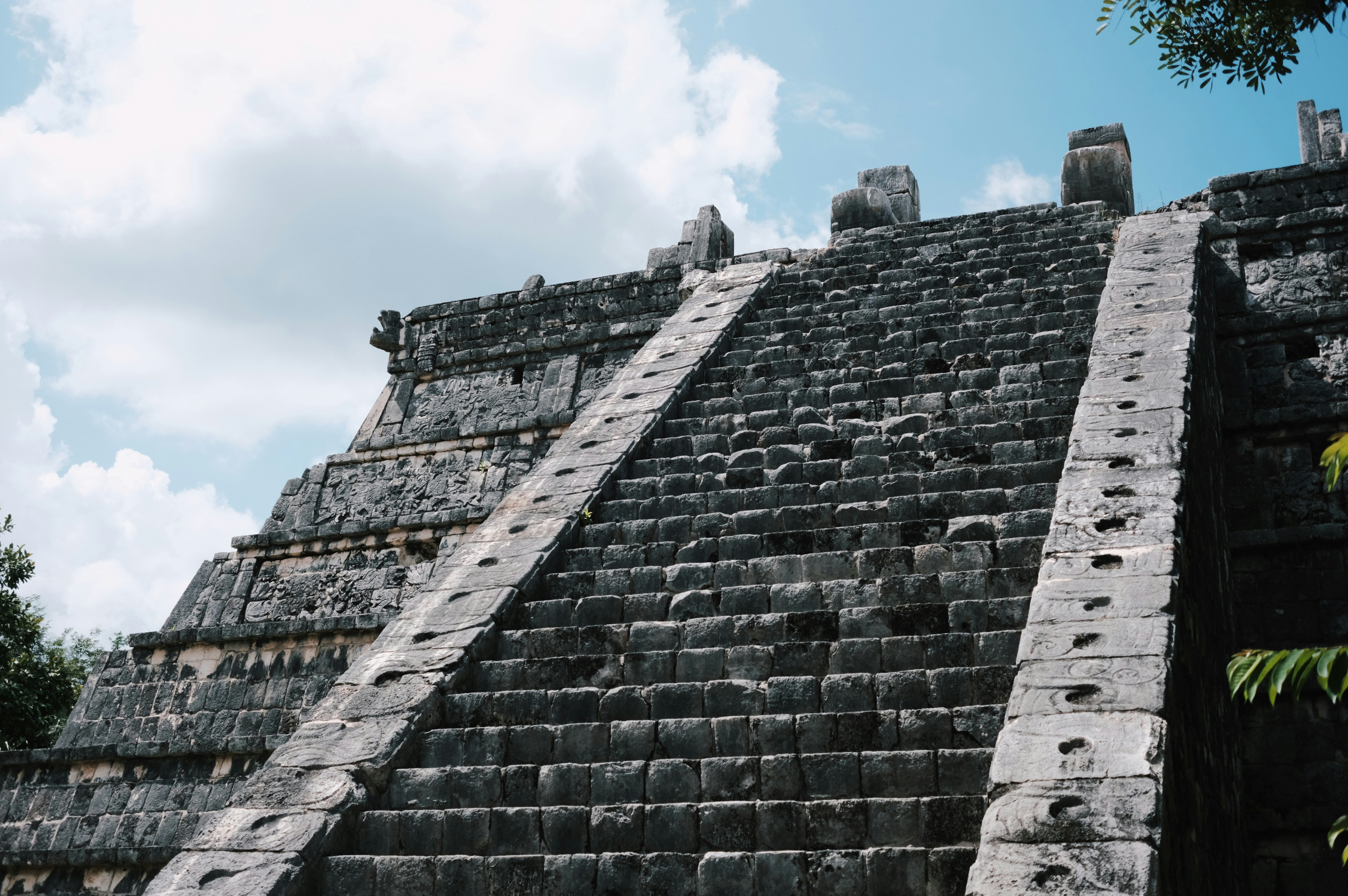 a large stone structure with steps leading up to it