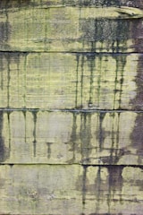 a close up of a wooden wall with green paint