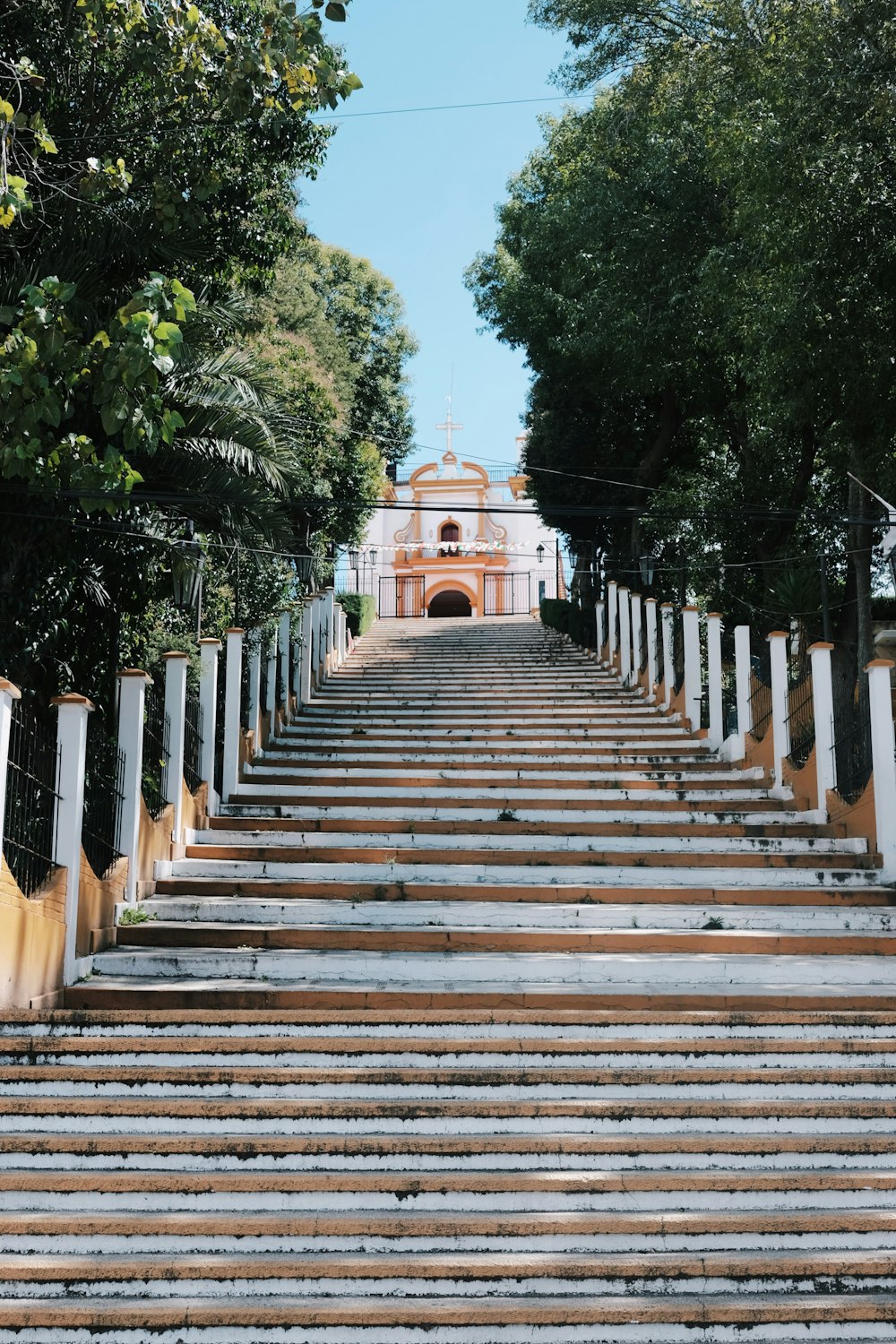 a set of stairs leading up to a building