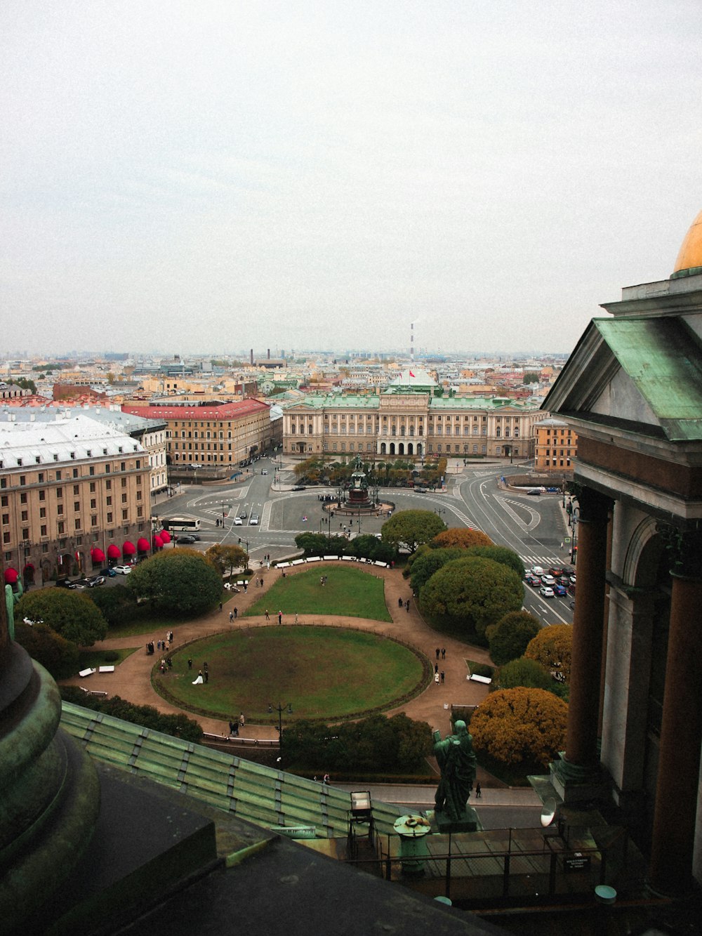 a view of a city from the top of a building