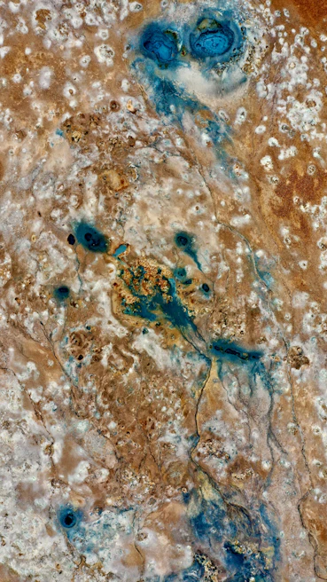 High-resolution lidar scan revealing terrain contours in deep blue shades representing cobalt-rich areas