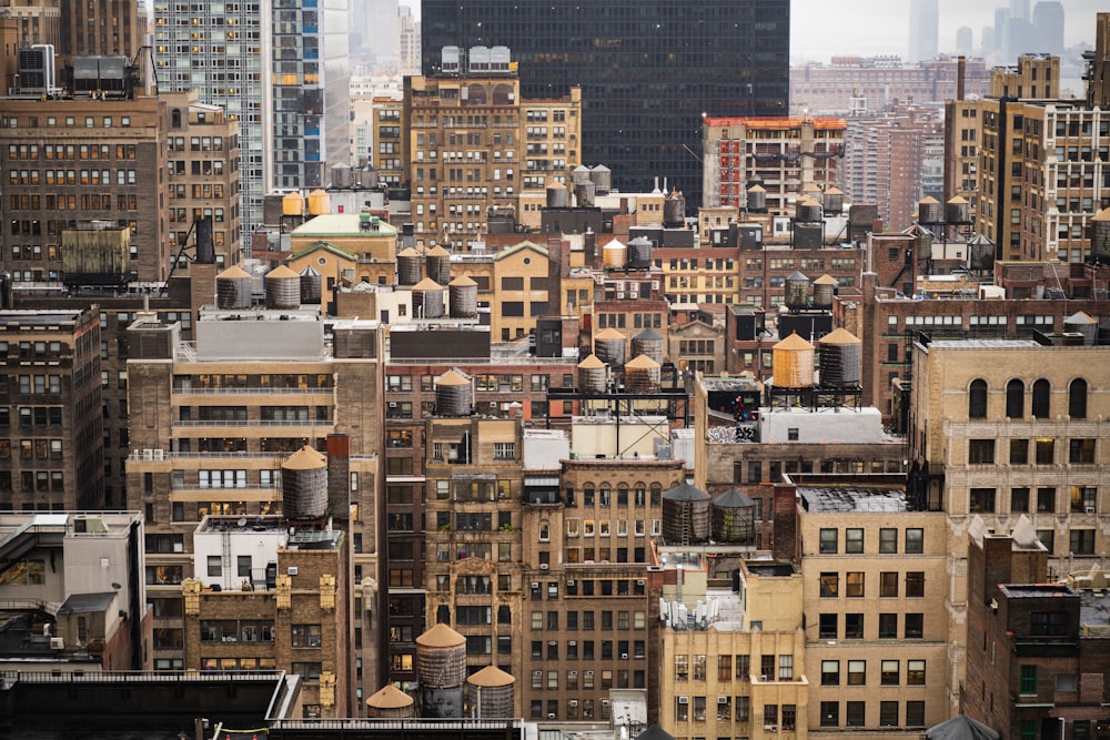 a view of a city from a tall building