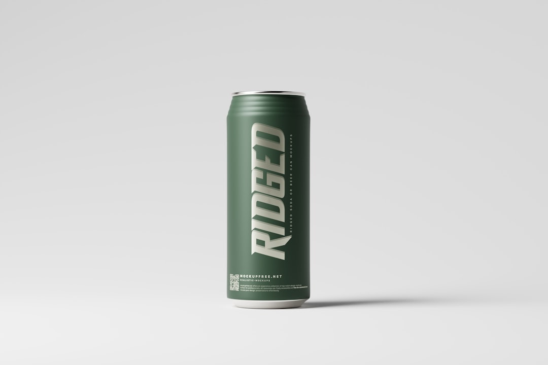 a can of root beer on a white background