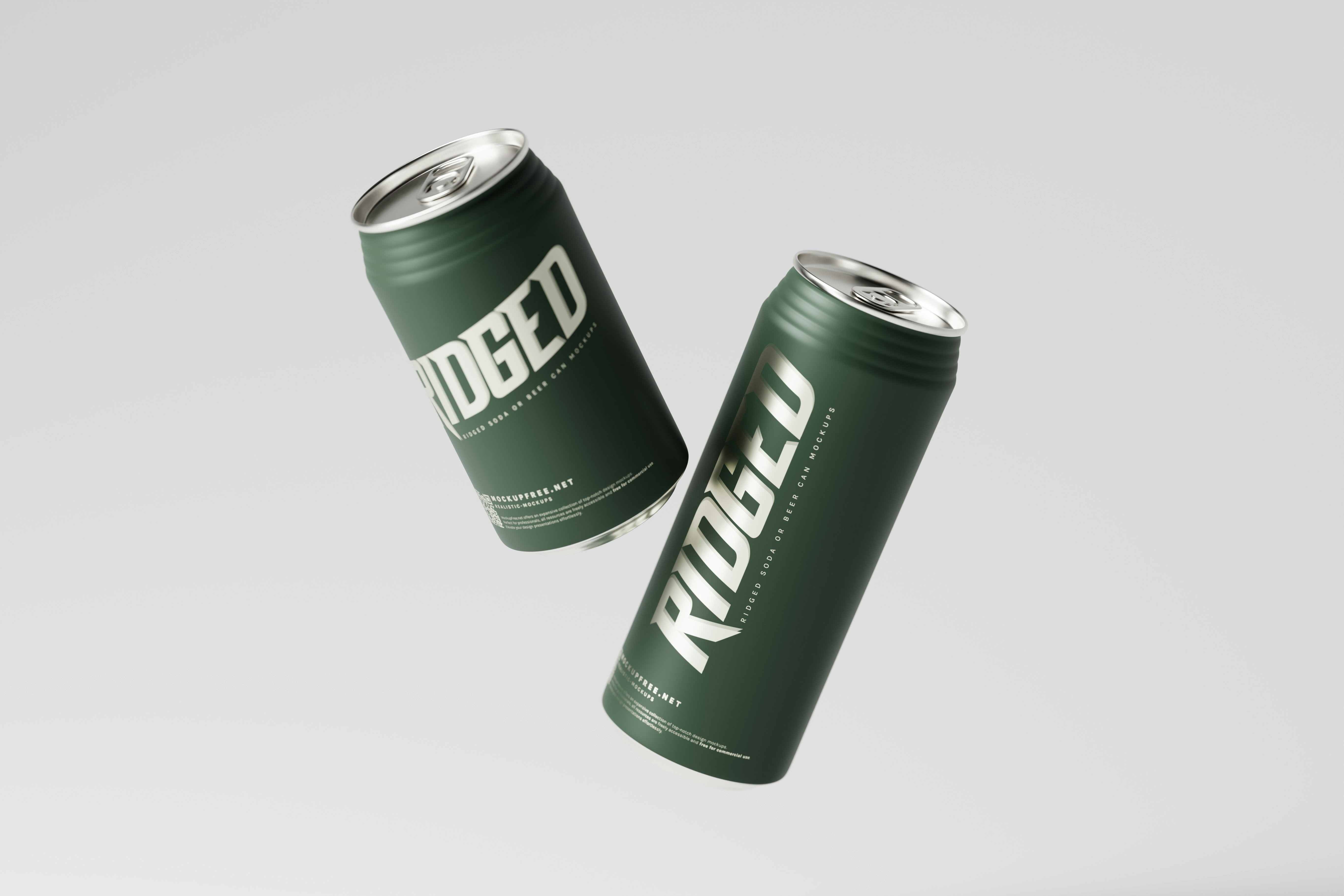Ridged Soda or Beer Can Mockups Download the PSD version of this mockup set for free from Mockup Free : https://mockupfree.net/