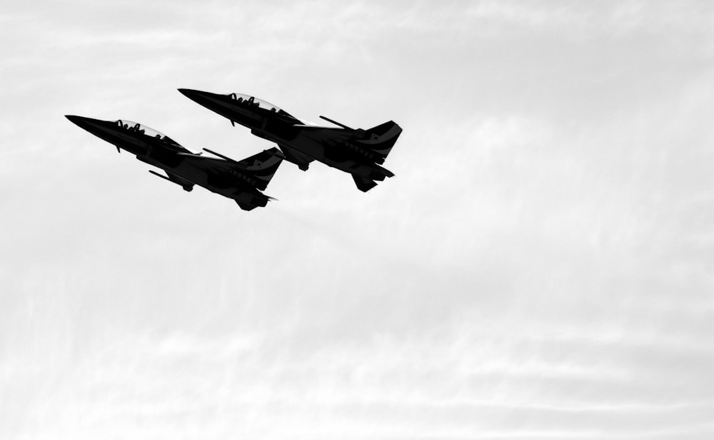 Deux avions de chasse volent dans le ciel