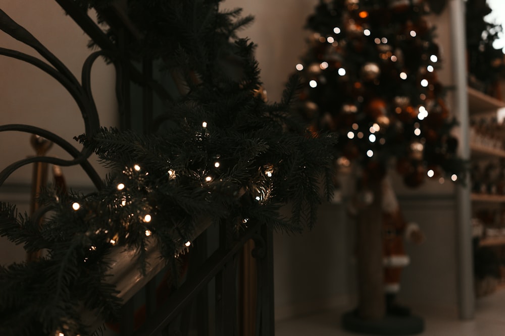 a decorated christmas tree in a living room