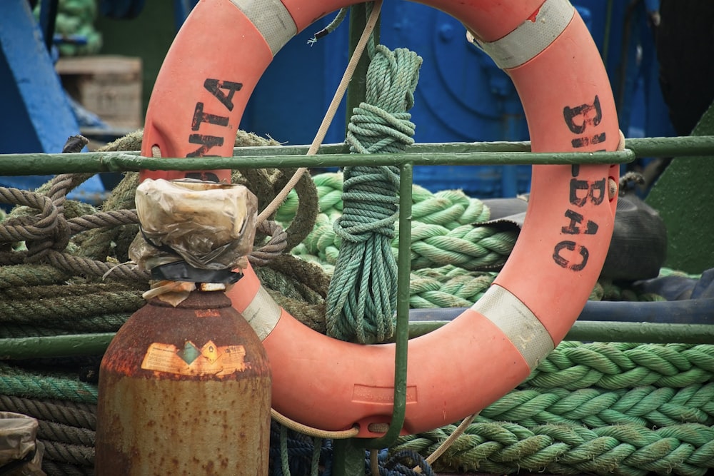 a life preserver and a fire hydrant on a dock