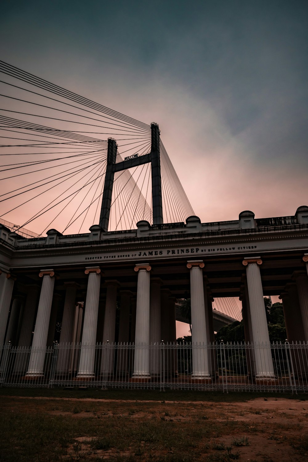 a tall bridge spanning over a large body of water