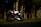 A sleek, modern motorcycle is parked on the roadside near a dense forest. The bike is primarily white with red accents and blue-tinted wheels. Tall trees with textured bark are visible in the background, casting shadows over the road.