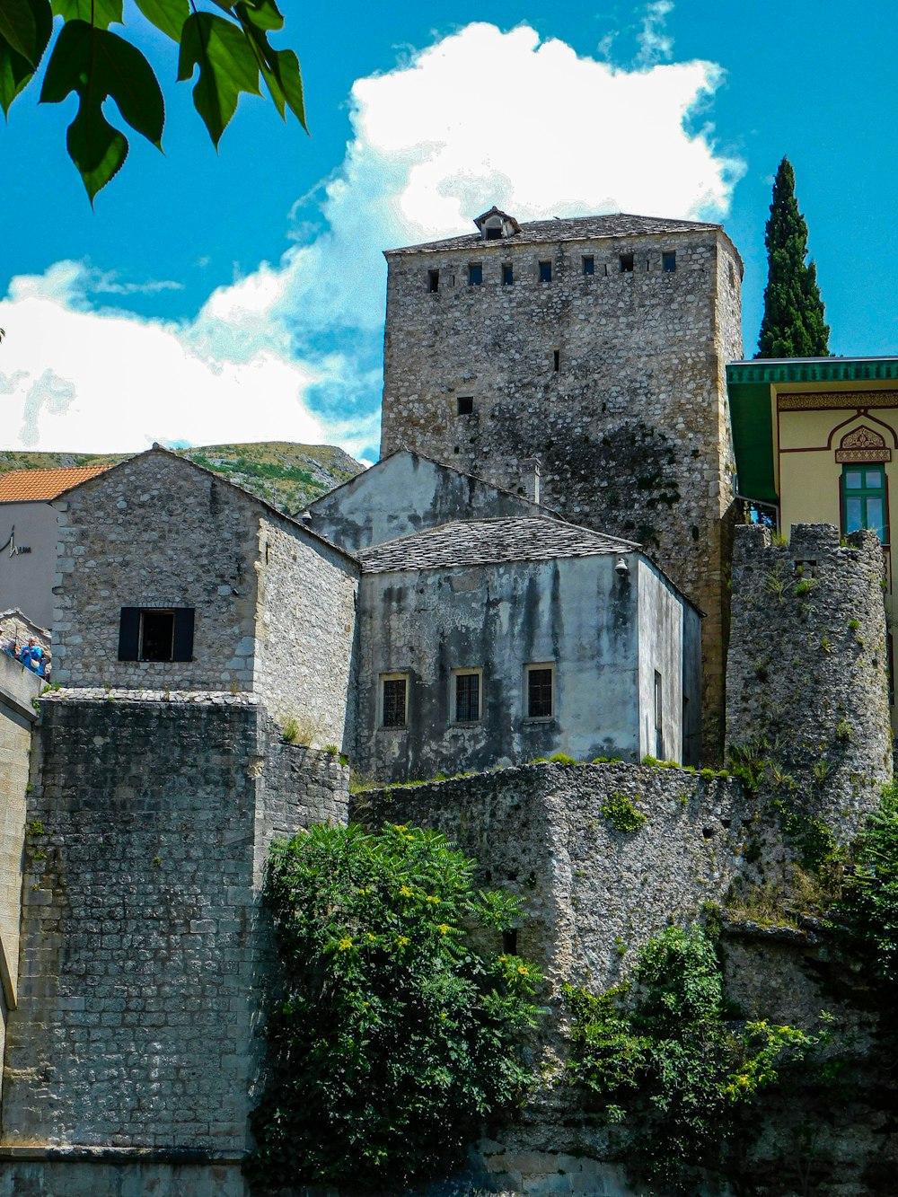 a castle with a clock tower on top of it