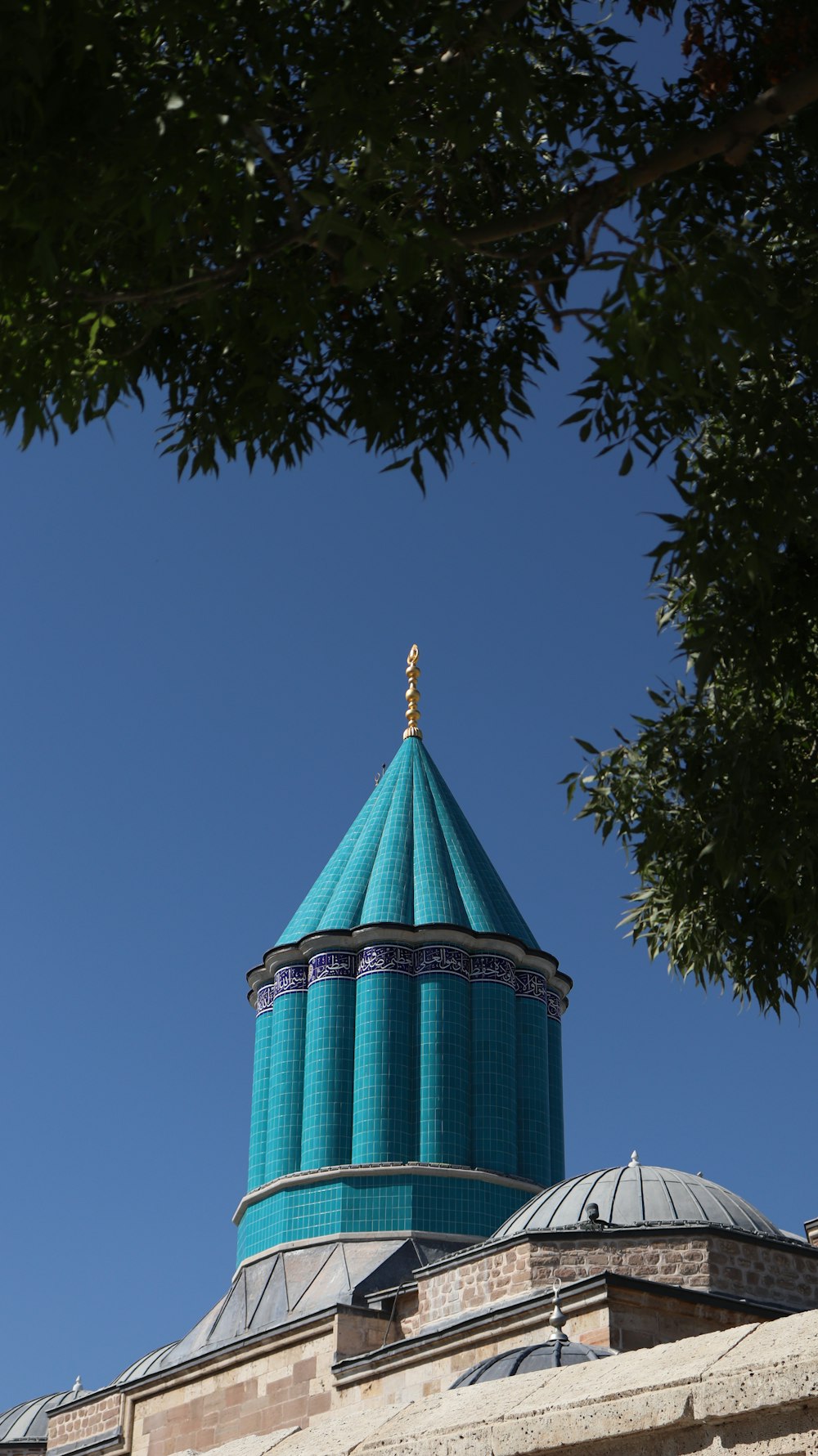 a large blue dome on top of a building