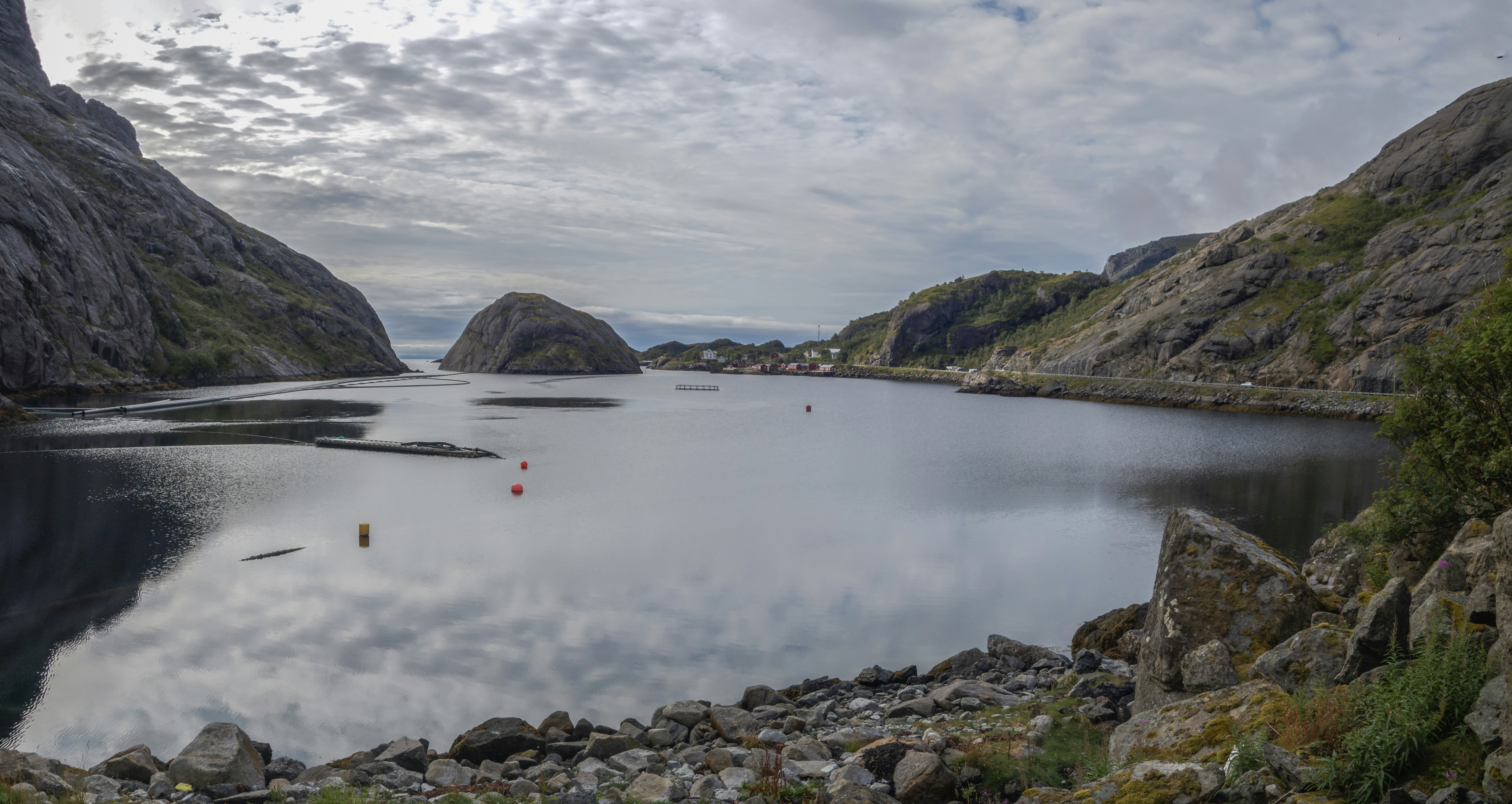 a large body of water surrounded by mountains