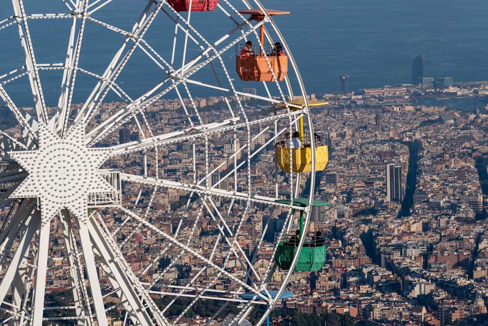 a ferris wheel in the middle of a city