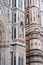 Beautiful marble facade of a building in Barcelona with intricate details.