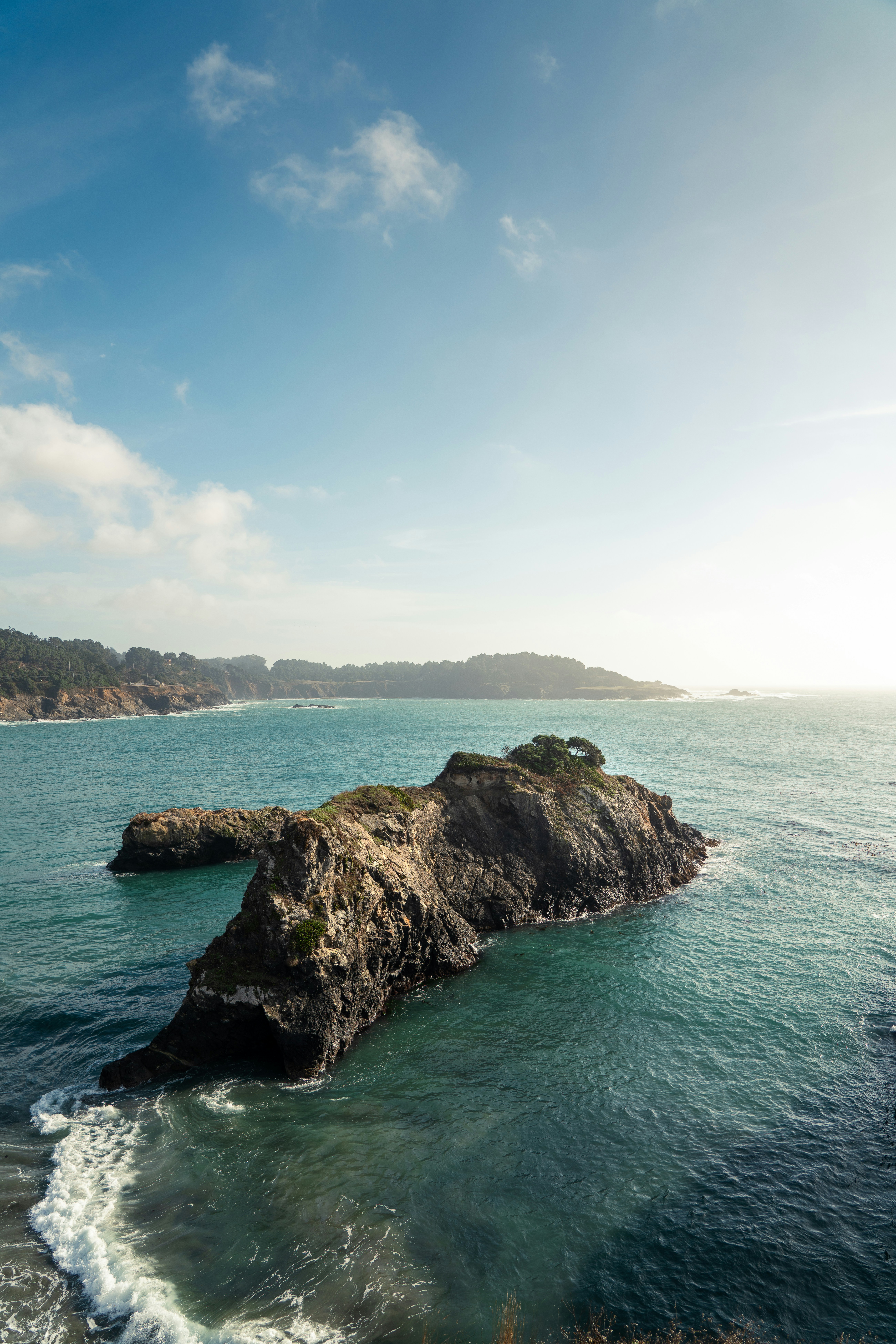 a small island in the middle of the ocean