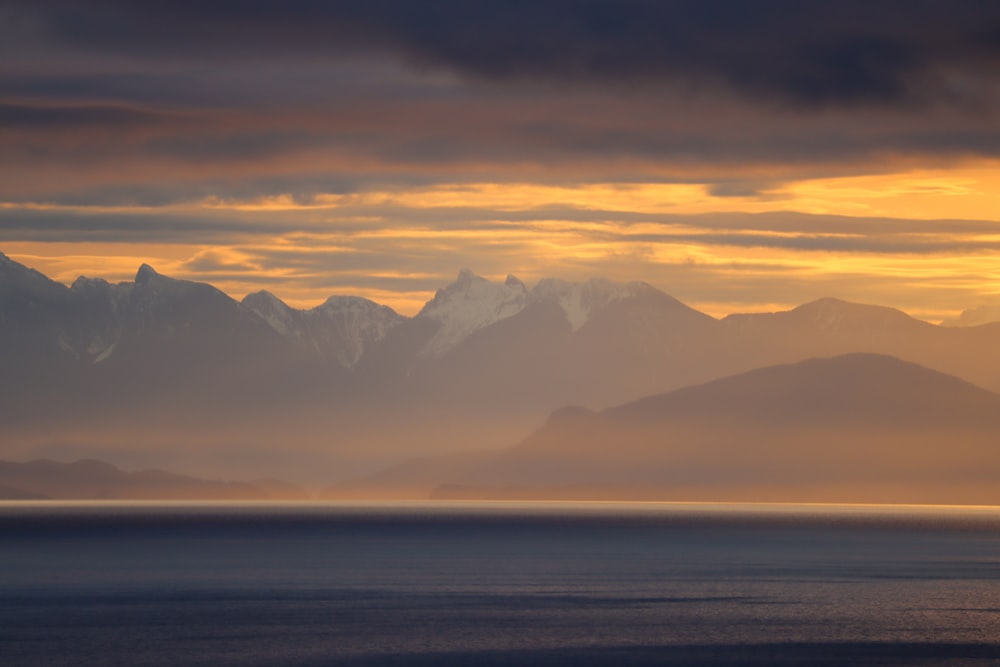 a view of a mountain range in the distance