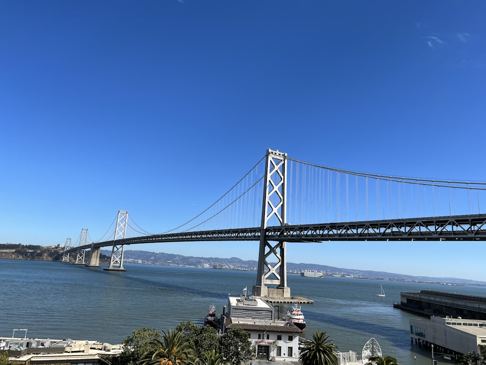 a view of the bay bridge from across the bay