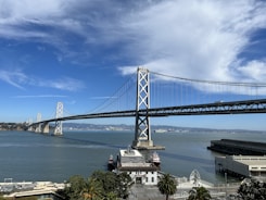 a view of the bay bridge from across the bay