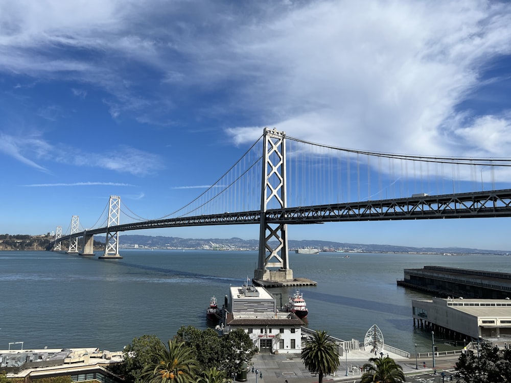 a view of the bay bridge from across the bay