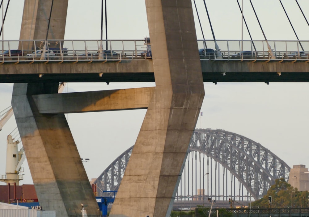 a bridge with a train going over it